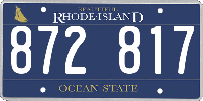 RI license plate 872817