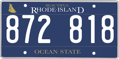 RI license plate 872818