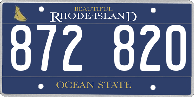 RI license plate 872820