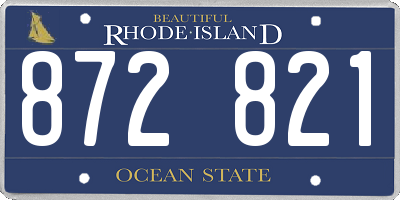 RI license plate 872821