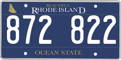 RI license plate 872822