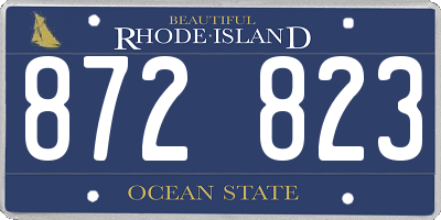 RI license plate 872823