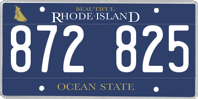 RI license plate 872825