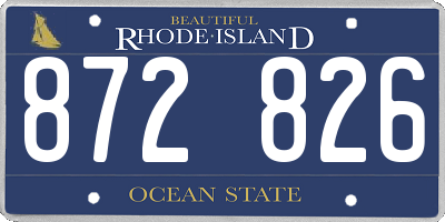 RI license plate 872826