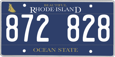 RI license plate 872828