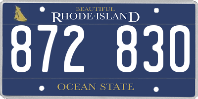 RI license plate 872830