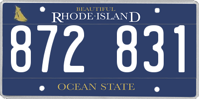 RI license plate 872831