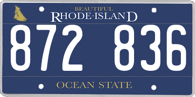 RI license plate 872836