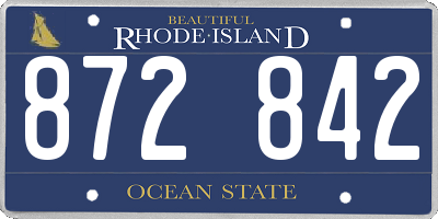 RI license plate 872842
