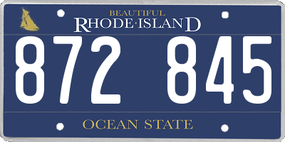 RI license plate 872845