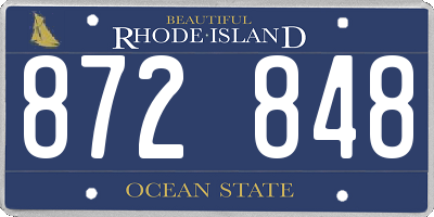 RI license plate 872848