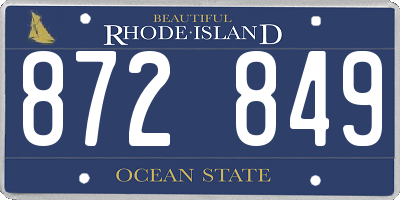 RI license plate 872849