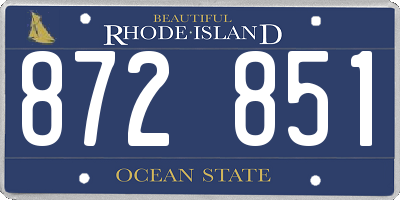 RI license plate 872851