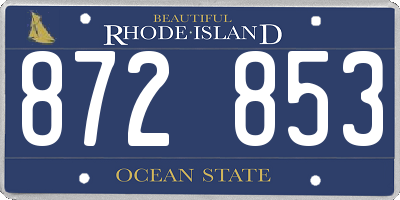 RI license plate 872853