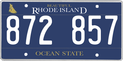 RI license plate 872857