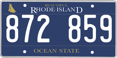 RI license plate 872859