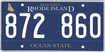 RI license plate 872860