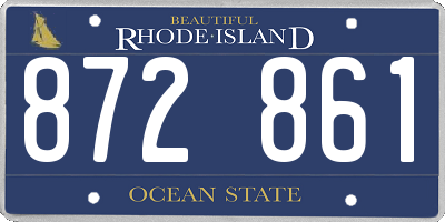 RI license plate 872861