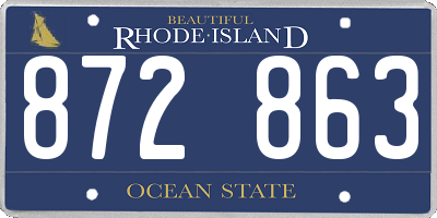 RI license plate 872863