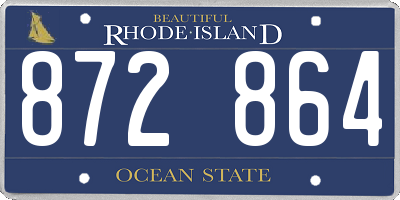 RI license plate 872864