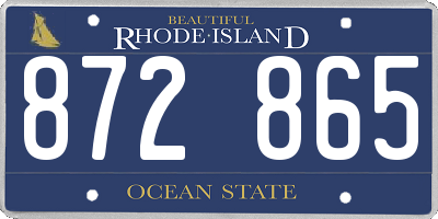 RI license plate 872865