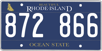 RI license plate 872866