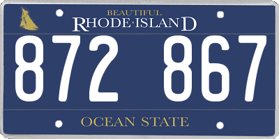 RI license plate 872867