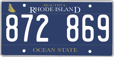 RI license plate 872869