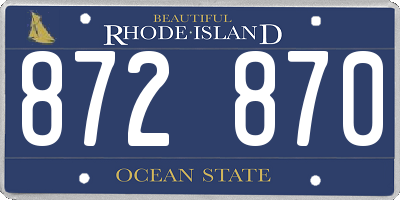 RI license plate 872870
