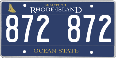 RI license plate 872872