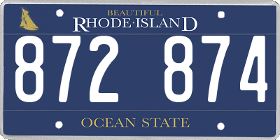 RI license plate 872874