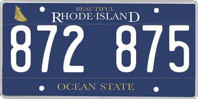 RI license plate 872875