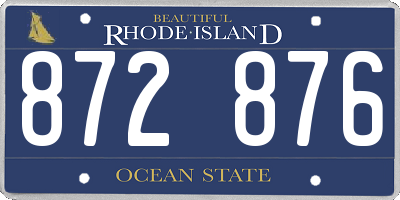 RI license plate 872876