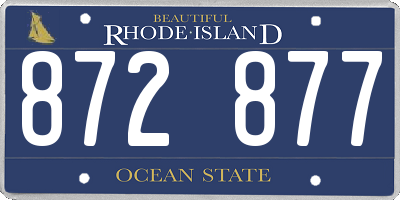 RI license plate 872877