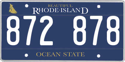 RI license plate 872878