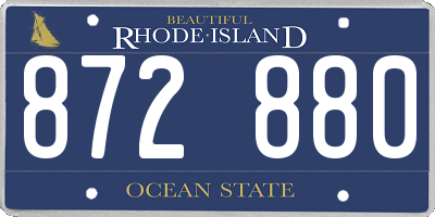 RI license plate 872880