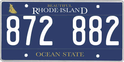 RI license plate 872882