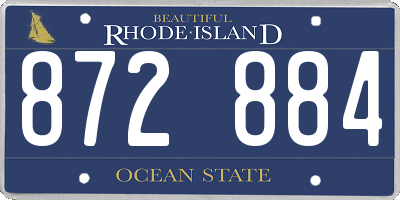 RI license plate 872884
