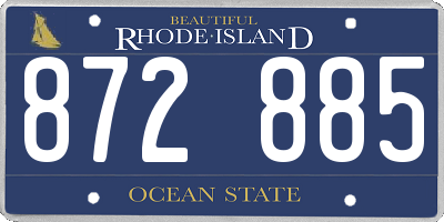 RI license plate 872885