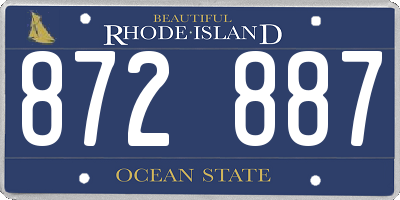 RI license plate 872887