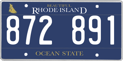 RI license plate 872891