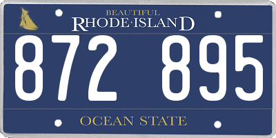 RI license plate 872895