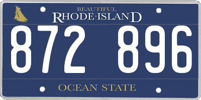 RI license plate 872896
