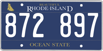RI license plate 872897