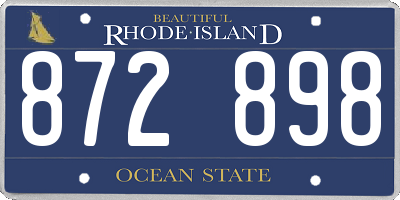 RI license plate 872898