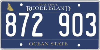 RI license plate 872903