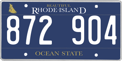 RI license plate 872904