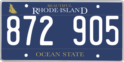 RI license plate 872905