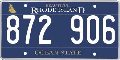 RI license plate 872906