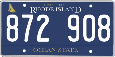 RI license plate 872908